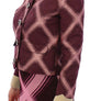 Check Trench Coat Blazer Purple Jacket