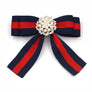 Women Pearls Vintage Brooch Ribbon Bow Collar Pins Corsage shirt tie Cravat Bowk