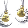 Europe Silver Moon Heart Necklace Family Pendant Mom Mama Mother's Day