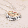 Europe Silver Moon Heart Necklace Family Pendant Mom Mama Mother's Day