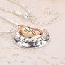 Europe Silver Moon Heart Necklace Family Pendant Mom Mama Mother's Day