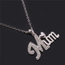 Love MUM Pendant Mom Necklace 18K Gold Silver Plated Crystal Heart Mother Gift