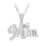 Love MUM Pendant Mom Necklace 18K Gold Silver Plated Crystal Heart Mother Gift