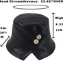 Women Spring Collapsible Button Deco Leather New Bucket Hat Fisherman Sun Cap