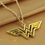 Super Girl Superhero Wonder Woman Pendant Gold Charm Feminist Symbol Necklace