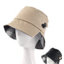 Women Spring Collapsible Button Deco Leather New Bucket Hat Fisherman Sun Cap