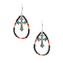 Black Bead Teardrop Cross Earrings