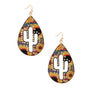 Sunflower Cactus Teardrop Earrings