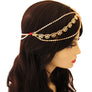 Gold and Red Clear Crystal Flower Head Chain