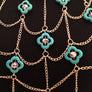 Gold and Turquoise Body Chain