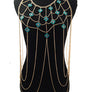 Gold and Turquoise Body Chain