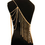 Gold Clear and White Bead One Shoulder Body Chain