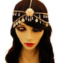 Gold Lion and Beaded Head Chain
