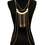 Gold and Multi Color Bead Body Chain