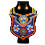 Multi Color Bead Bib Necklace Set with Cowrie Shell and Mosaic Detail