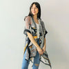 DIONA J MIXED PAISLEY PRINT KIMONO CARDIGAN ONE SIZE COLOR BLACK