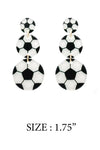 THREE DROP SPORTS BALL ACRYLIC POST EARRING