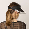 DIONA J STRAW SUN VISOR WITH LACE ONE SIZE COLOR BLACK