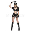 Sexy Police Sergeant 11 PC Plunge Neck Buckle Crop Top Costume Set Size XS