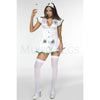 Sexy Leaf Nurse 3 Pc Button Up White Women's Halloween Costume Set Size S/M