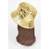 DIONA J METALLIC SHINY BUCKET HAT COLOR GOLD