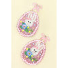 Diona J Ribbon Easter Bunny Teardrop Seed Beaded Earrings