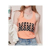 Diona J MAMA Checkered Mother Day Graphic Racerback Tank Top Color Orange Size S