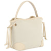 TEXTURED DRAWSTRING HANDLE SATCHEL BAG IVORY