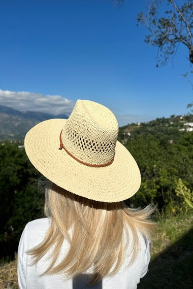 Straw Braided Flat Top Fashion Hat