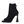 Women Peep Toe Vegan Suede Leather Ankle Boots for Girls – Black Flare Heel Booties with Zipper Closure
