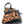 Leopard Furry Animal Print Kiss Lock Bucket Crossbody Shoulder Bag - Girl Stylish Black Faux Leather Accent Purse for Women