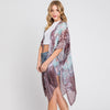 DIONA J ABSTRACT PAISLEY FLOWER PRINT KIMONO CARDIGAN ONE SIZE COLOR BROWN