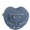 DIONA J HEART SHAPED ZIPPER DESIGN CROSSBODY BAG GRAY