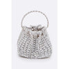 DIONA J RHINESTONE ICONIC TOP HANDLE BUCKET BAG COLOR SILVER