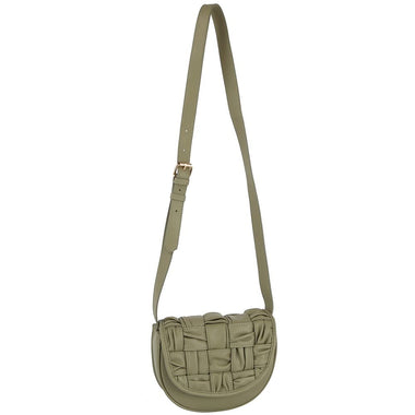 DIONA J QUILT PLEATED ROUNDED DESIGN SHOULDER CROSSBODY BAG COLOR SAGE