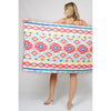 DIONA J 2-IN-1 BEACH TOWEL TOTE BAG COLOR NAVY CORAL