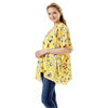 DIONA J FASHION FLOWER PRINT SHORT KIMONO ONE SIZE COLOR YELLOW