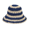 CC PAPER STRAW HAND CROCHET CLOTH IN 2 TONE STRIPES BUCKET HAT COLOR RUST