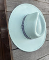 Wide brim panama hat in vegan felt with Jacquard t