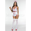 Surgical Assistant White & Red Women's Wet Look Halloween Cosplay Costume Sz S/M