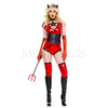 Malicious Devil Women's Red Halloween Cosplay Sexy V Neck Costume Size M/L