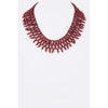 DIONA J CRYSTAL MIX SEED BEADS ICONIC COLLAR NECKLACE COLOR BURGUNDY