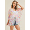 DIONA J TIE DYE KIMONO ONE SIZE COLOR PINK