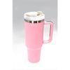 Diona J Insulated Stainless Steel Water Bottle with Handle and Straw Lid Pink