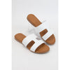 AMPLE-71 CUTOUT DETAIL UPPER FLAT SLIDE SANDAL White 5