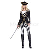 High Seas Captain Black & White Women's Halloween Cosplay Costume Size S/M