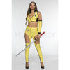 Kill Ninja 3 Pc Yellow Women's Halloween Cosplay Western Costume Set Size XL