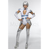 Space Cadet Scientist 4 Pc Silver Women's Dress Halloween Costume Set Size XL