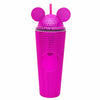 Diona J Cute Ear Tumbler With Straw And Lid Fuchsia