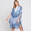 DIONA J TIE DYE PRINT KIMONO CARDIGAN ONE SIZE COLOR BLUE